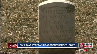 Civil War veteran headstones raised, fixed