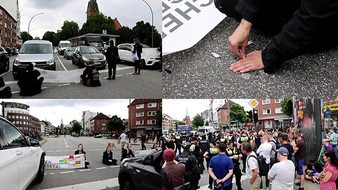 🟢[Demo] Letzte Generation: legen Kreuzung in Eimsbüttel lahm