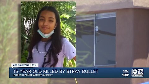 Suspect arrested after teen killed by stray bullet in Phoenix
