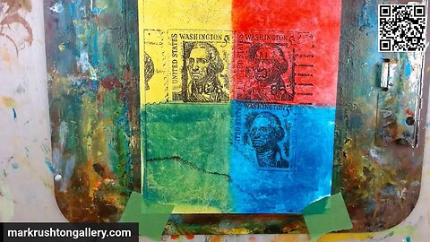 George Washington Cancelled Stamp Painting