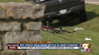 Bicyclist badly injured after colliding with pickup in Union Township