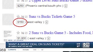Avoiding scams when looking for deals on Suns tickets