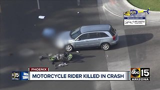 Motorcycle rider killed in crash in Phoenix