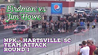 Street Outlaws 2021 No Prep Kings - Hartsville, SC: Team Attack Rd 1, Birdman vs Jim Howe