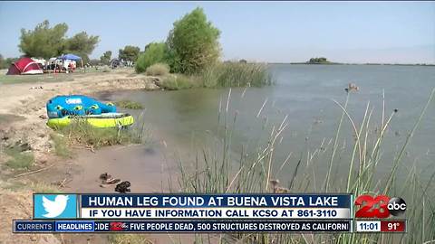 Human leg found at Buena Vista Lake