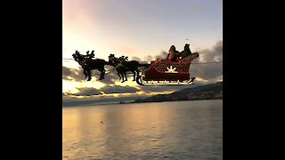 Santa Claus & his reindeer arrive in Switzerland