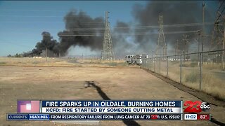 Oildale fire burns homes, vehicles