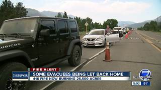 416 Fire grows to more than 27,000 acres; some residents allowed to return home