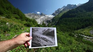 Climate activists gather to protest and mourn receding glaciers in the Swiss Alps