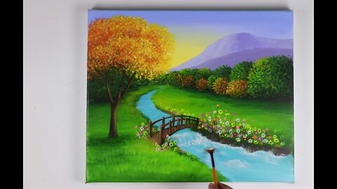 Mountain landscape painting #river painting #acrylic painting #