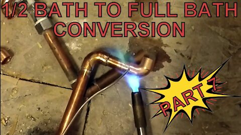 Converting a 1/2 Bath to a Full Bath Part 7