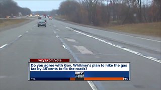 Gov. Whitmer to propose 45-cent increase in gas tax to fix Michigan roads