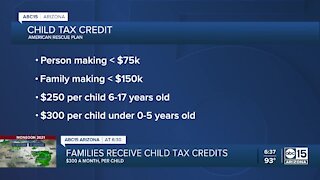 Families starting to receive child tax credits