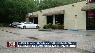 After school program closes unexpectedly.