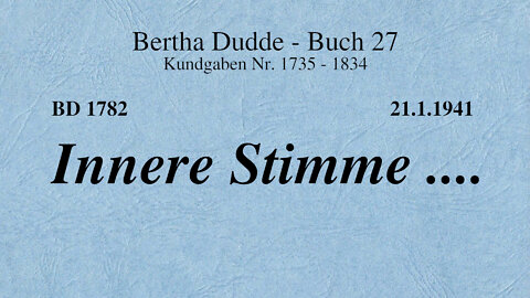 BD 1782 - INNERE STIMME ....