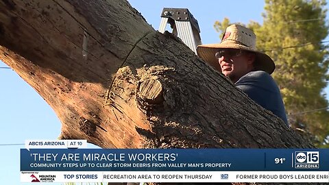 Community helps West Valley man living with a disability remove tree from home