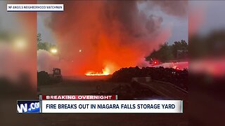 Crews battle fire in Niagara Falls storage yard