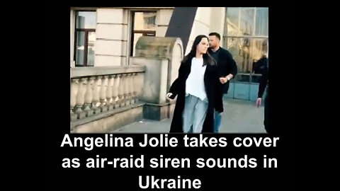 Angelina Jolie takes cover as air raid siren sounds in Ukraine