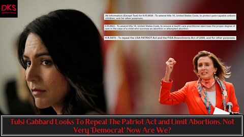 Tulsi Gabbard Looks To Repeal The Patriot Act and Limit Abortions. Not Very 'Democrat' Now Are We?