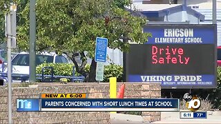 Parents concerned with short lunch times at school