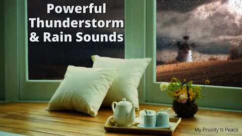 3+ Hours of Real Thunderstorm with Rain Sounds | Cozy Window | No Ads | Relax | Sleep | Study |