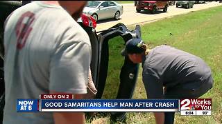 Good Samaritans help man after crash