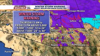 Winter Storm Warnings in effect for the mountains