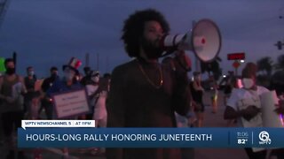Hours-long rally honors Juneteenth