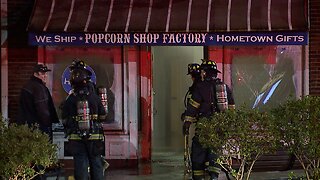 Firefighters respond to fire at Popcorn Shop Factory at Shaker Square