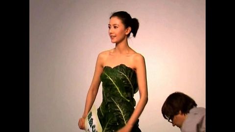 Actress Wears Lettuce Dress