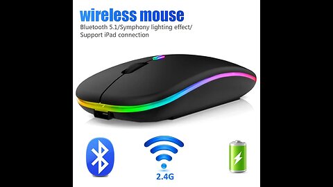 Wireless Mouse For Laptop PC Bluetooth RGB Rechargeable