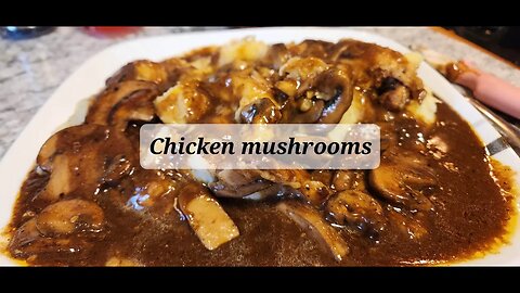 Chicken mushrooms I did it guy gravy yahoo. #chickenrecipe #gravy #mushroomsrecipe