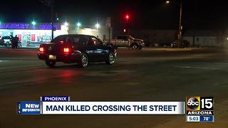 Man killed while crossing the street in Phoenix