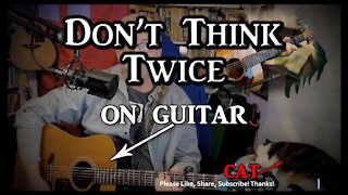Bob Dylan's Don't Think Twice on Guitar (with my cat)