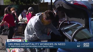 St. Mary's helps hospitality workers with mobile food bank