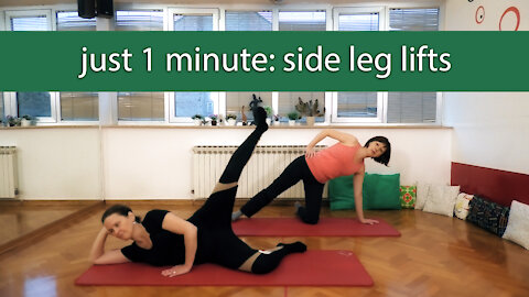 JUST 1 MINUTE: Side Leg Lifts - Simple Home Fitness Exercises