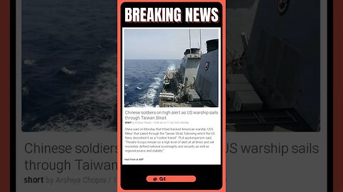 China Monitors US Warship in Taiwan Strait: "High Alert" for US Navy | #shorts #news