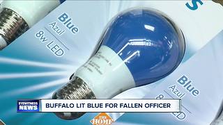 Buffalo lit blue for fallen officer