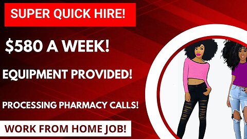 Super Quick Hire! Processing Pharmacy Calls Work From Home Job $580 A Week + Equipment Best WFH Jobs