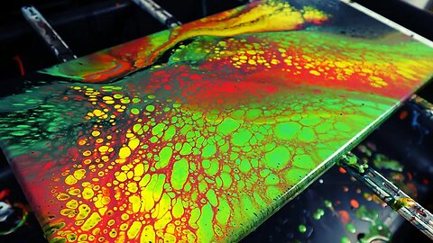 Acrylic pouring with Essential Iridescent Medium from Walmart