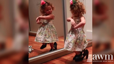 Mom Sneaks In To Film Toddler Dancing In Her High Heels, Has Internet In Stitches