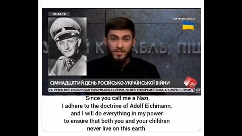 Ukraine 24 presenter goes full Nazi, endorses Adolf Eichmann to call for genocide of Russians.