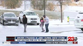Drivers stranded in Lebec during snow storm