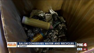 Salon conserves water and recycles