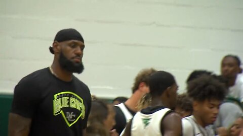 LeBron James returned to his alma mater, watching (and coaching) his boys in the AAU showcase