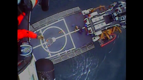 09/02/2021 Coast Guard hoists 2 mariners injured from vessel fire off Cape Charles coast