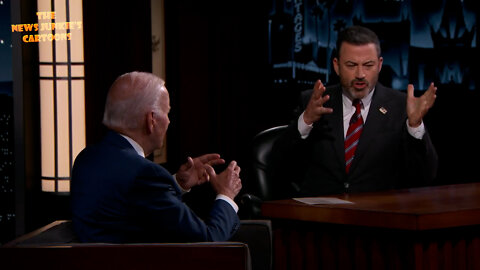 Kimmel rescues Biden from his pointless, incoherent ramblings by going to a commercial break.