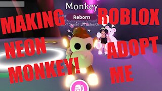 DIY How to make a NEON PET MONKEY In Roblox Adopt Me