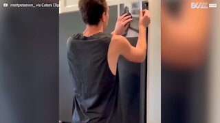 Son covers kitchen with pics of Kris Jenner on Mother's Day