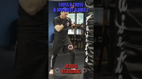 Heroes Training Center | Kickboxing "How To Double Up" Cross & Cross & Uppercut & Knee 2 | #Shorts